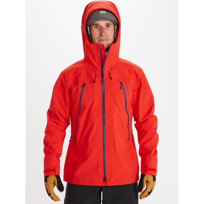 Jackets and Vests: Marmot Alpinist Rain Jacket Mens Red Canada VBYKXL159